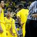 Michigan sophomore Trey Burke talks to his teammates in the game against Indiana on Sunday, March 10. Daniel Brenner I AnnArbor.com